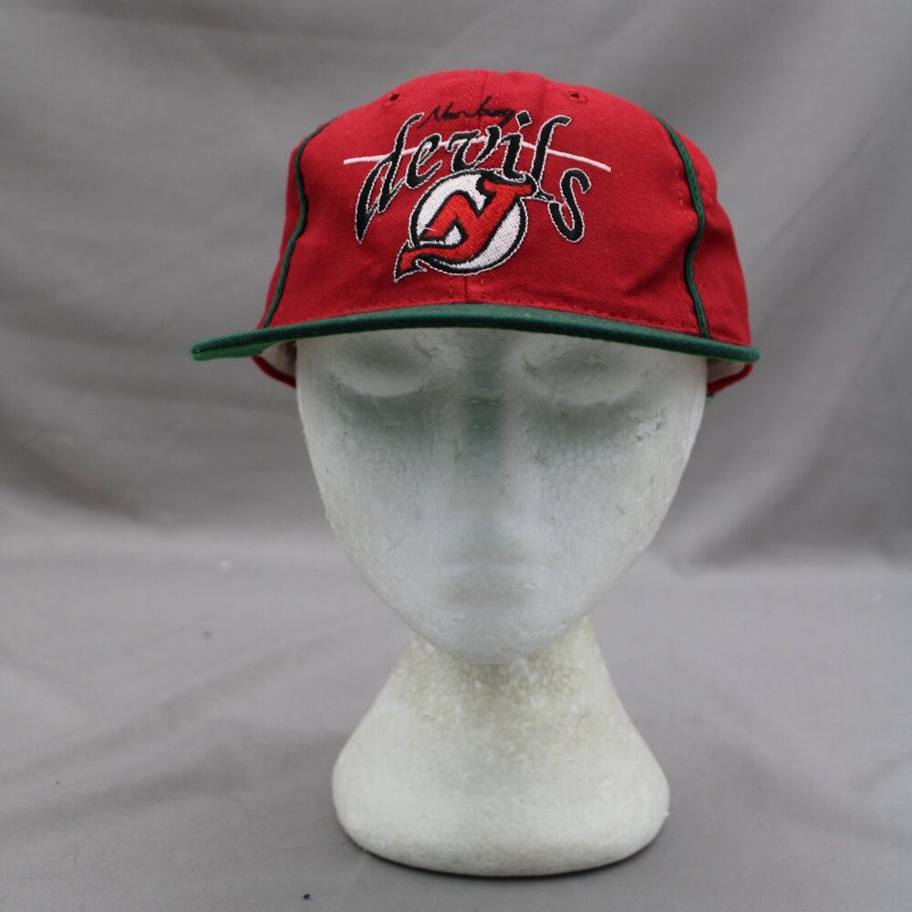 New Jersey Devils Hat (VTG) - Arch Script by the Game - Adult Snapback